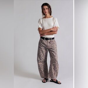 We The Free Good Luck Printed Barrel Jeans